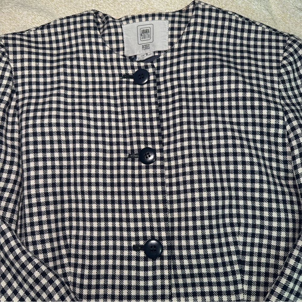 Amanda Smith Black and White Gingham Blazer - Picture 4 of 6
